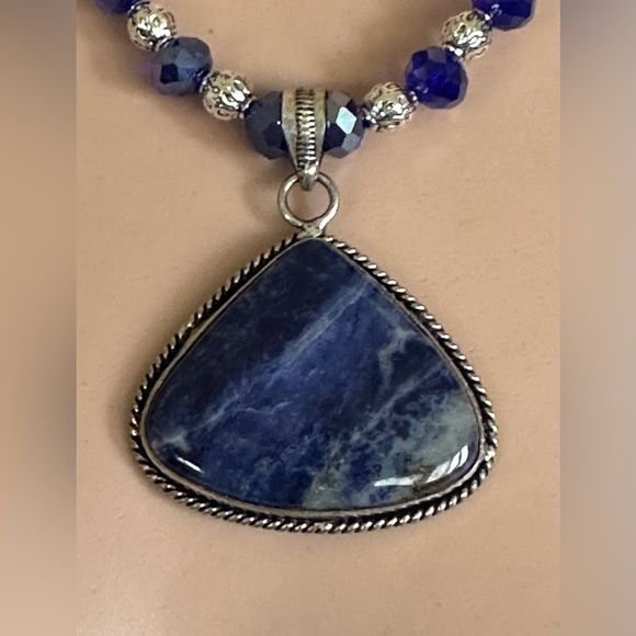 20-1/2 inch Blue Goldstone bead necklace NWOT - Picture 13 of 15